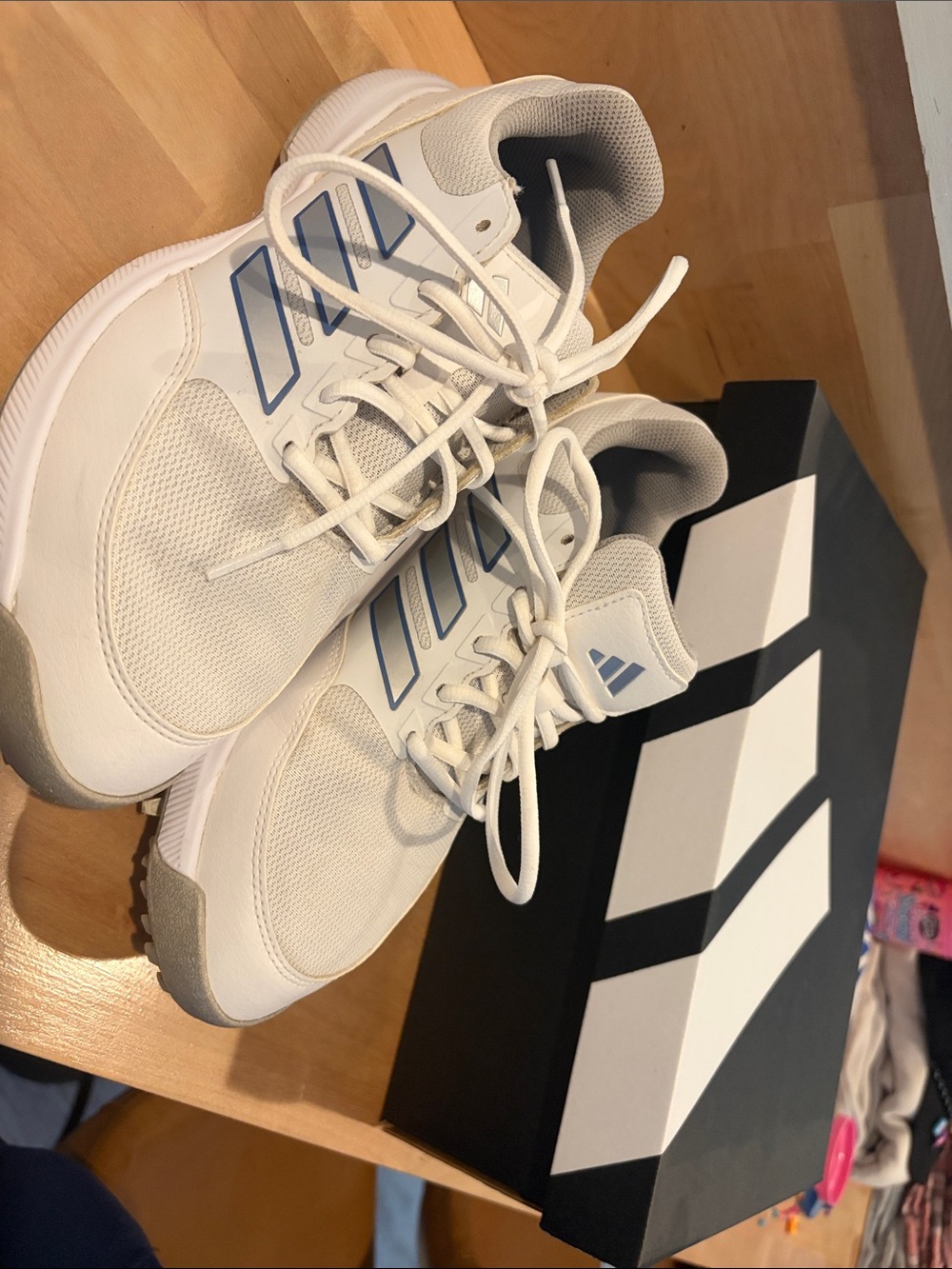 adidas Women’s White and Light Blue Golf Shoes